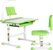 Avgusta + стул + выдвижной ящик + светильник + подставка (белый/зеленый)