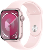 Watch Series 9 45 мм (алюминиевый корпус, розовый/розовый, спортивный силиконовый ремешок S/M)