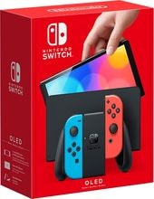 Nintendo Switch OLED (черный, с неоновыми Joy-Con)