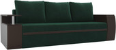 Ричмонд 114973 (велюр зеленый/экокожа коричневый/подушки велюр зеленый)