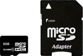microSDHC (Class 10) 8 Гб + SD адаптер (SB8GBSDCL10-01)