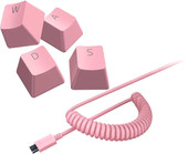 PBT Keycap + Coiled Cable Upgrade Set Quartz Pink