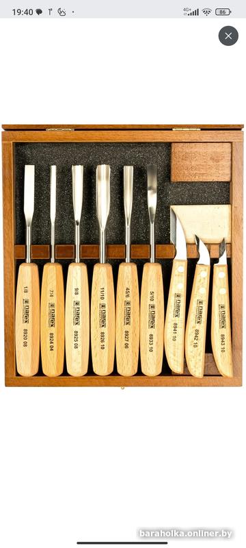 Набор стамесок из 7 шт. Резец по дереву narex 826316. 18377-h23. Набор резцов для работы по дереву. Нож по дереву.