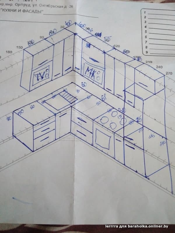 Готовые чертежи кухни с деталировкой под распил