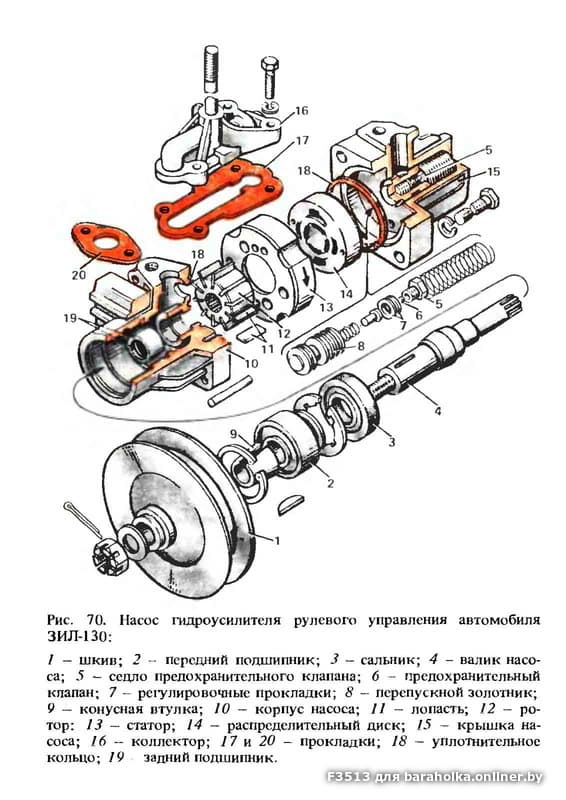 Насос гидроусилителя схема