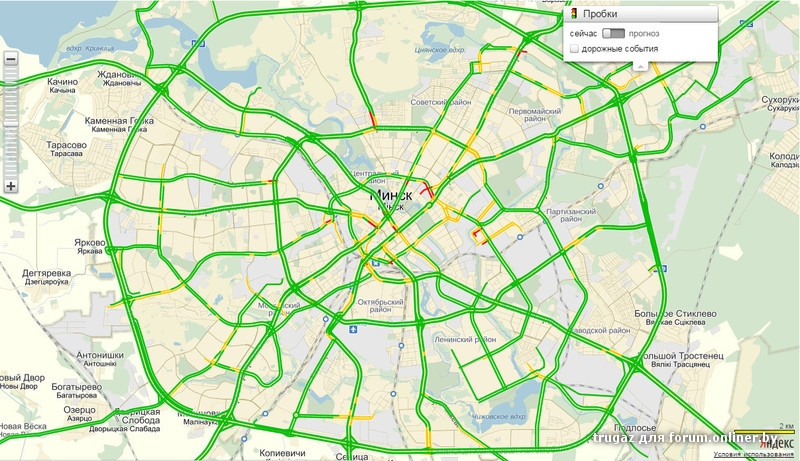 Карта минска с пробками
