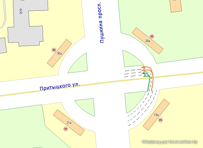 Проезд пушкина. Круговое движение в Пушкино. Схема движения по Пушкинской площади. Притыцкого 10 на карте Минска. Притыцкого+89+на+карте.