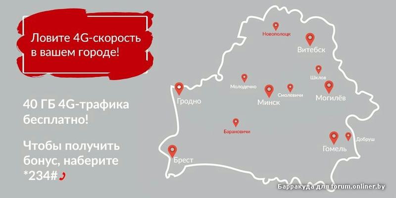 Карта покрытия 4g беларусь