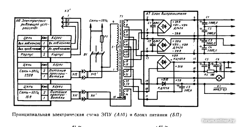 Корвет-004 стерео (усилитель мощности, тюнер) - схема, внешний вид, фото