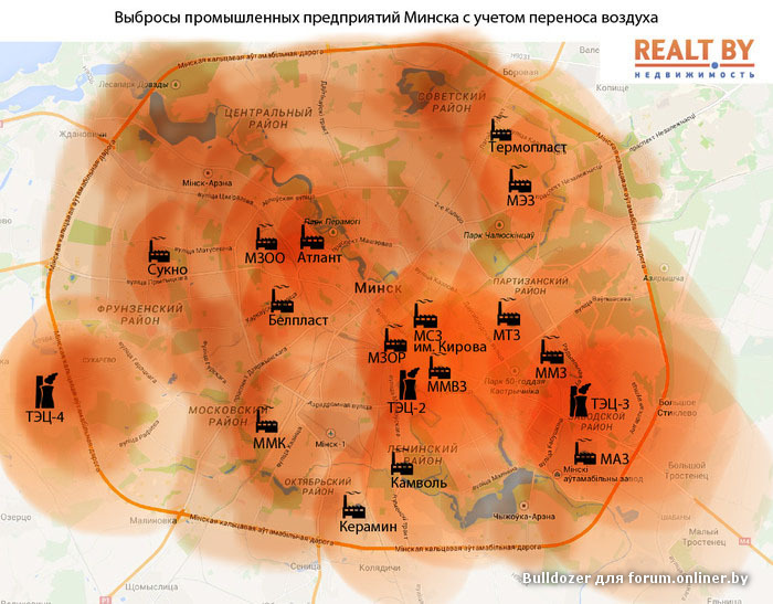 Карта загрязнения воздуха минск