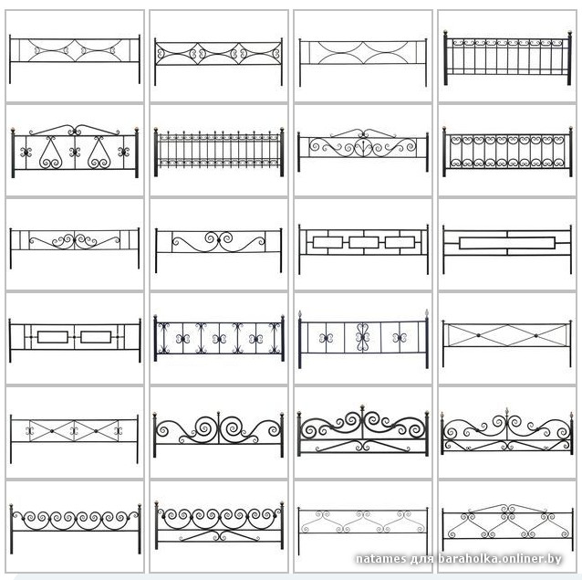 Кованые оградки на могилу фото эскизы