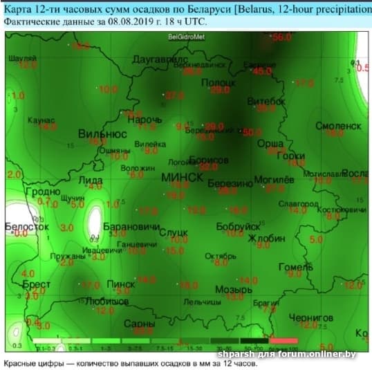 Карта осадков кимовск