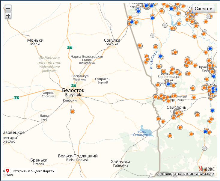 Белосток карта города