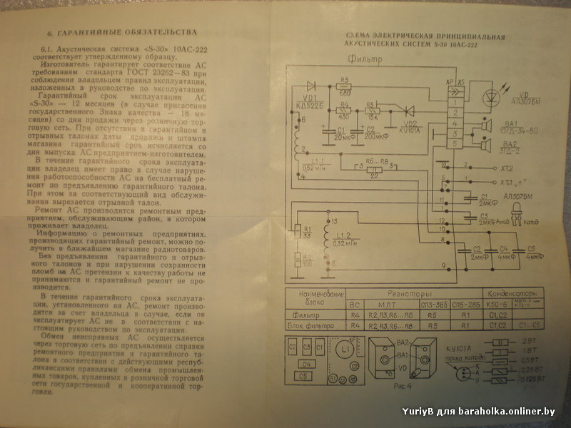 S30b колонки схема