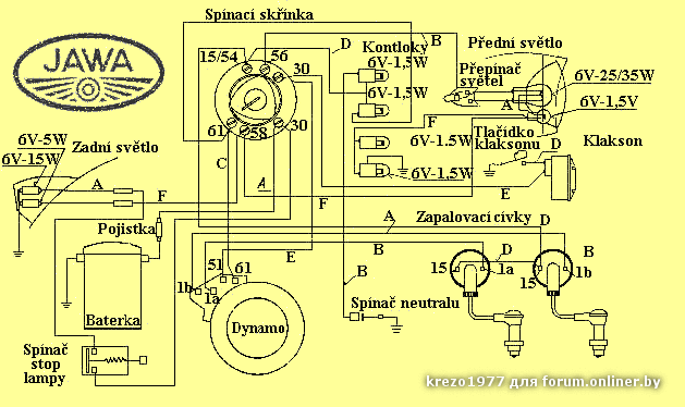 Схема проводки явы 634