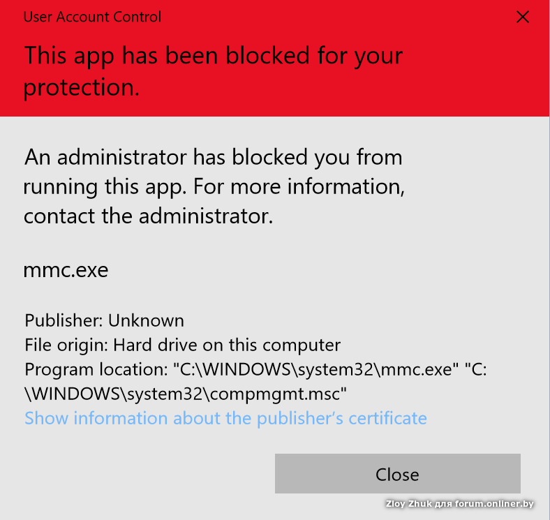 This computer is blocked. The user is blocked. Blocked. This installation is blocked to you on this Computer.