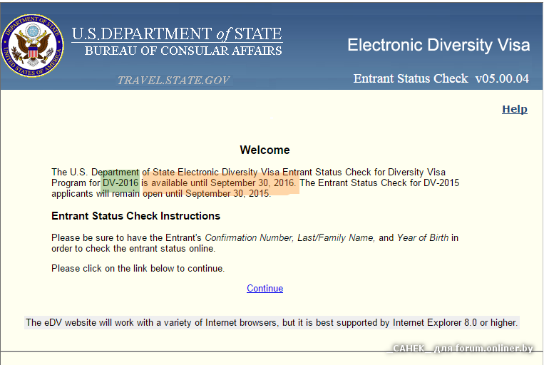 Diversity visa. Visa program. Electronic diversity visa program. DV program.State. DV program State gov.