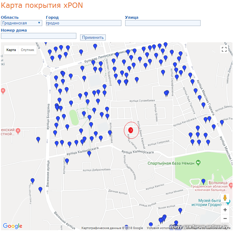 Карта улиц гродно с номерами домов