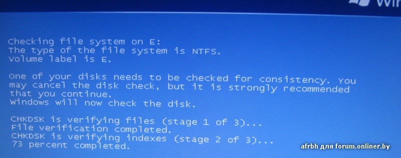 Checking file system on c. Checking Disk при запуске. Windows will Now check the Disk. No valid supported file System present on the Volume. Checking file System on c the Volume is clean Windows has finished checking the Disk.