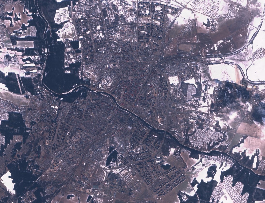 Фотофакт: морозные белорусские города, в том числе и Брест, с высоты 780 километров