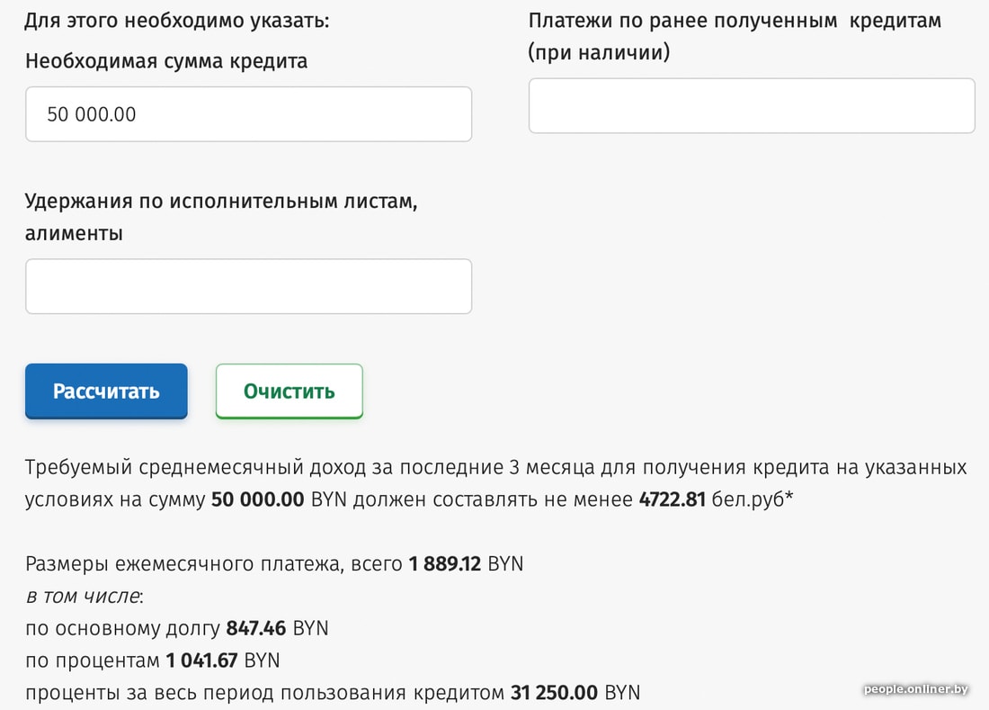 Готовы отдавать каждый месяц по 433 рубля? Ищем потребительский кредит для белоруса со средней зарплатой