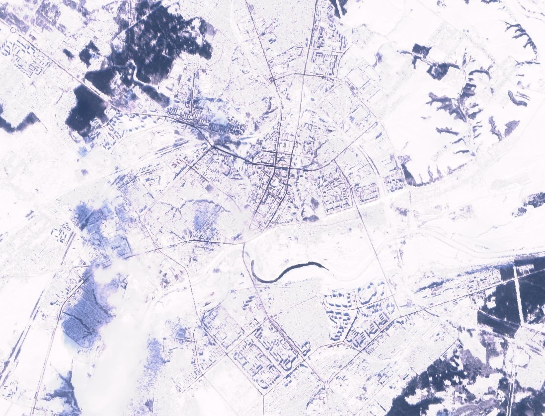 Фотофакт: морозные белорусские города, в том числе и Брест, с высоты 780 километров