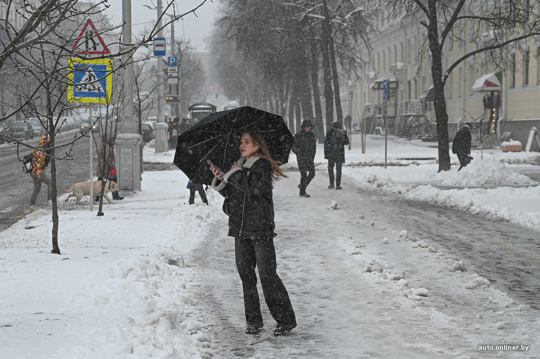 Снег в минске сегодня фото