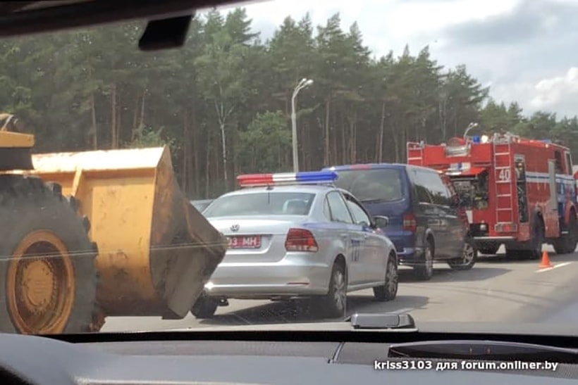 На мкаде перевернулся