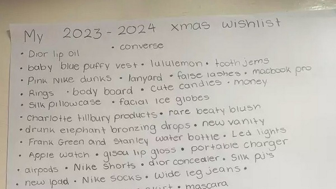 Школьница написала такой список подарков, что он стал вирусным
