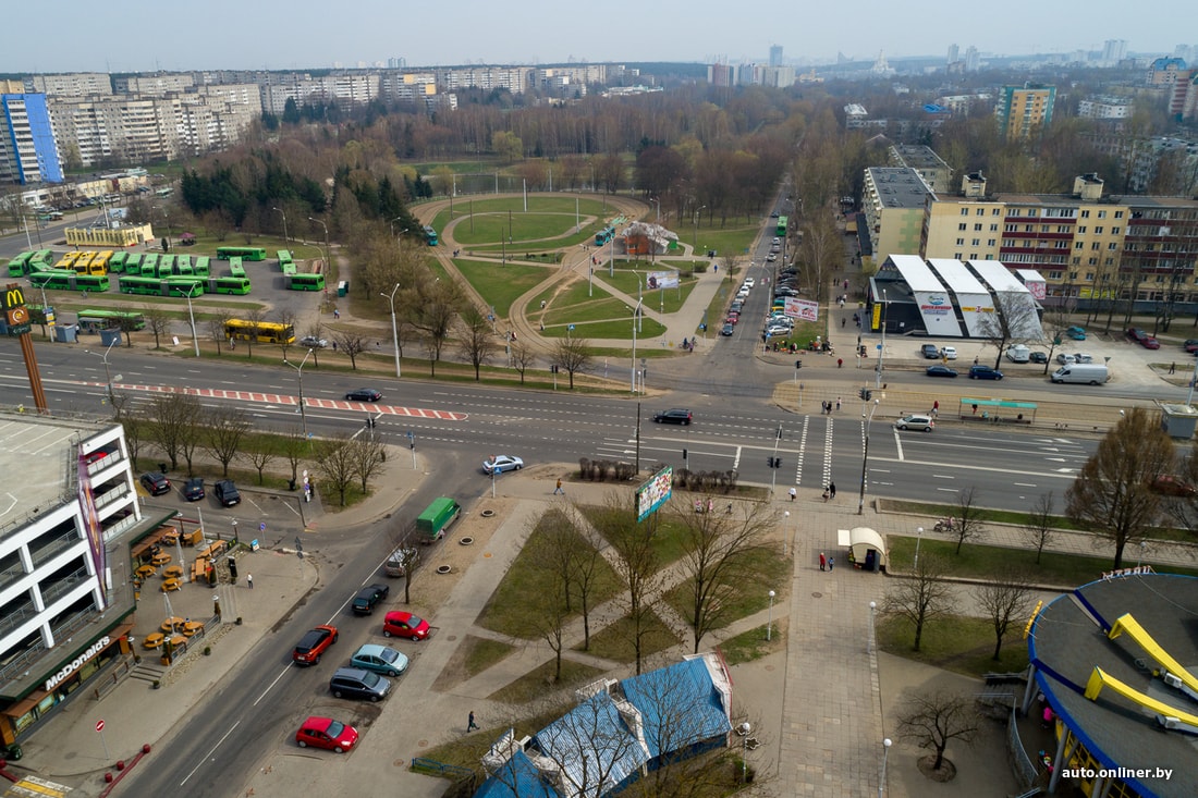 Логойский тракт. Фото перекрестка в Минске. Русский перекрёсток в Минске.