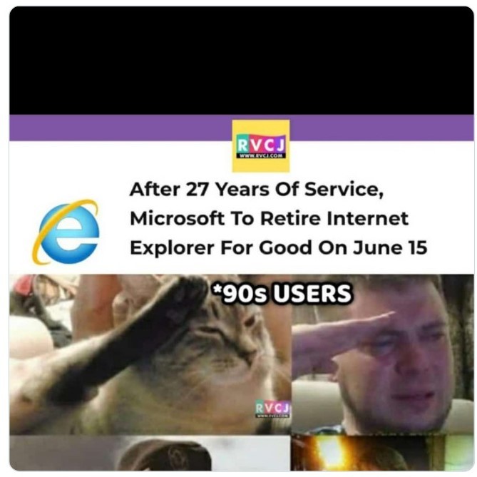 15 июня Microsoft отправила Internet Explorer в отставку спустя 27 лет на службе
