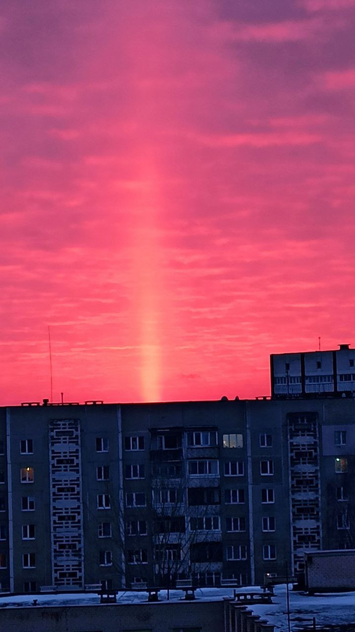 Фотофакт: Новополоцк сегодня видел необычный закат