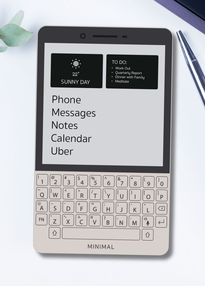 Электронную книгу скрестили с Blackberry, получился Minimal Phone