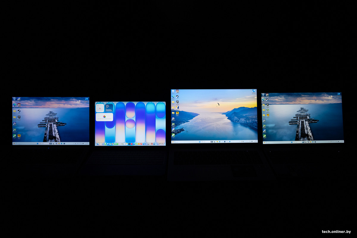 Сравнение дисплеев MacBook, Acer, HONOR, Lenovo