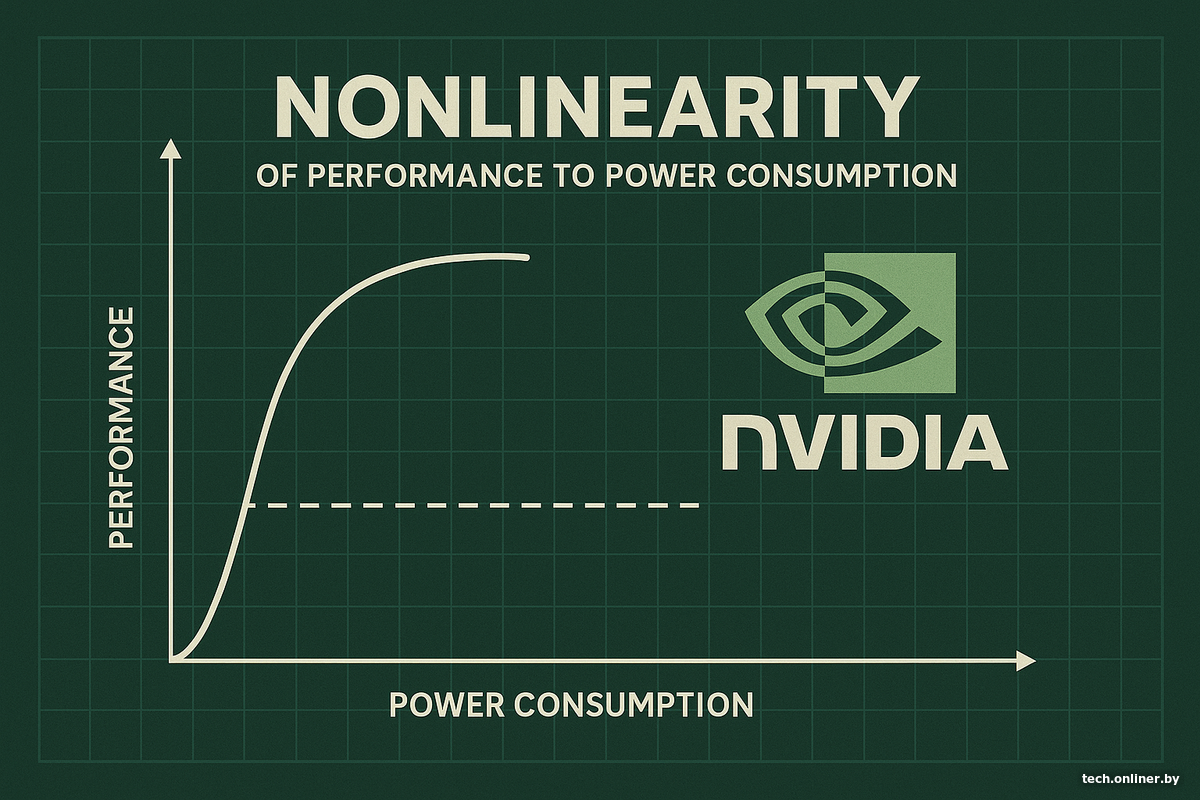 Нелинейность соотношения производительности к энергопотреблению NVIDIA