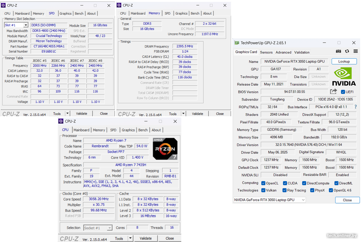 CPU GPU Z - Mechrevo 7F35F1