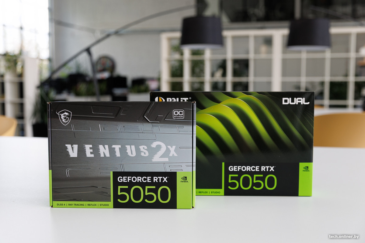 Palit RTX 5050 Dual и MSI RTX 5050 Ventus 2X OC. 