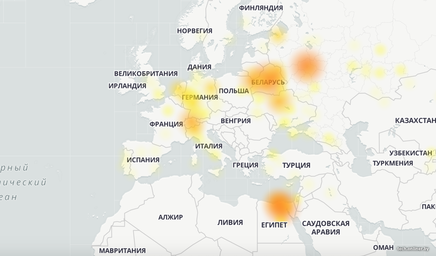 Карта сбоев ютуб