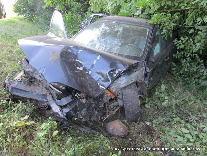 В Ляховичском районе водитель Renault Laguna съехал в кювет и врезался в дерево