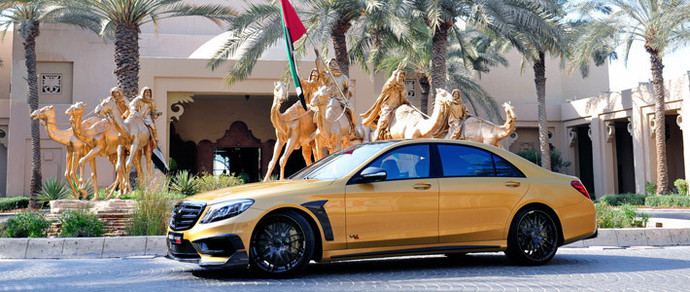 В Дубае показали уникальный W222 от Brabus. «Золотой слиток», разгоняющийся до 200 км/ч за 9 секунд