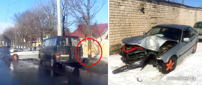 Врезался в дерево? В Минске видели разбитый BMW Е36 Coupe, но в ГАИ информации о ДТП не поступало