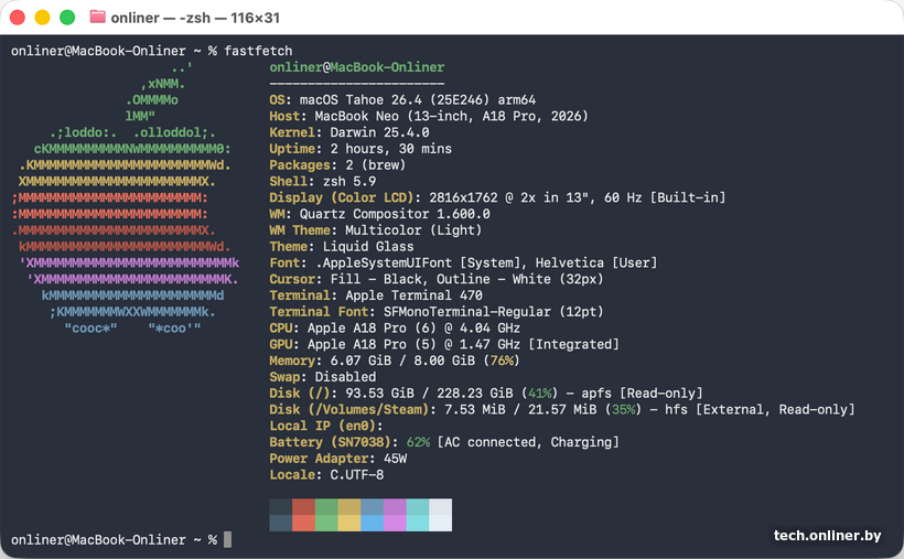 Fastfetch Macbook Neo