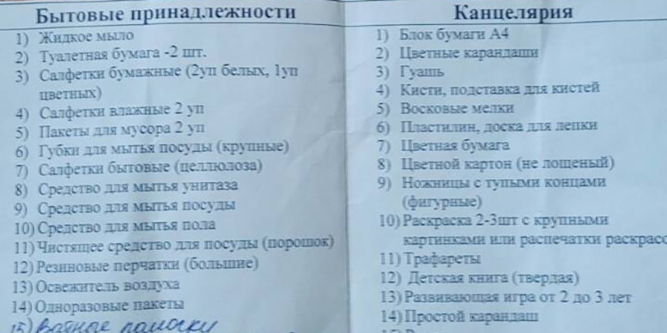 Список в детский сад что нужно 3 года 56 фото - wForm.ru