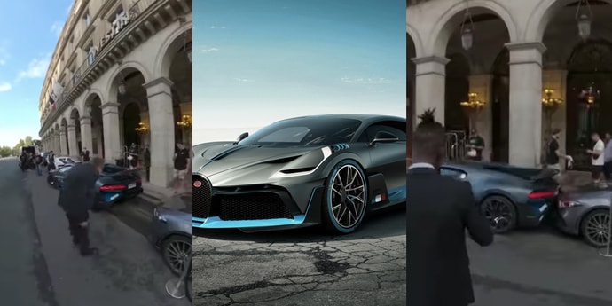 Посмотрите, как Bugatti за 5 миллионов евро паркуется «до касания» в центре Парижа