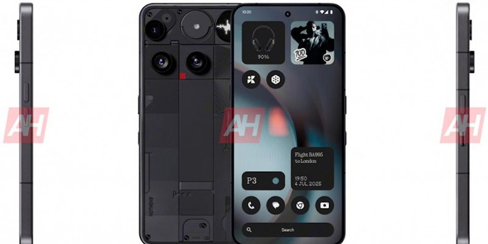 これが、Nothing Phone（3）がどのように見えるかです。 3台のカメラとGlyph Matrixディスプレイを備えています