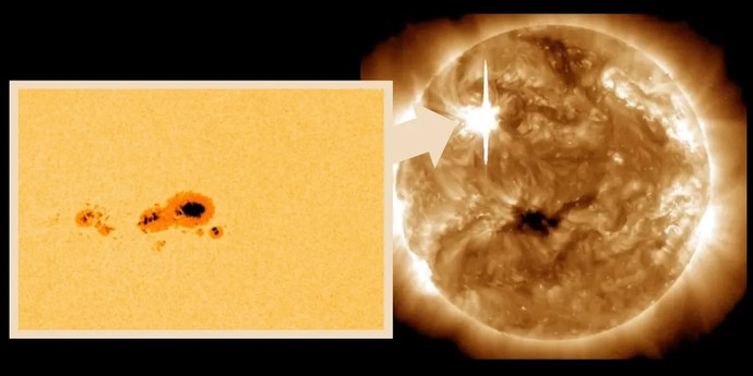 太陽に地球の面積の9.5倍の斑点が出現