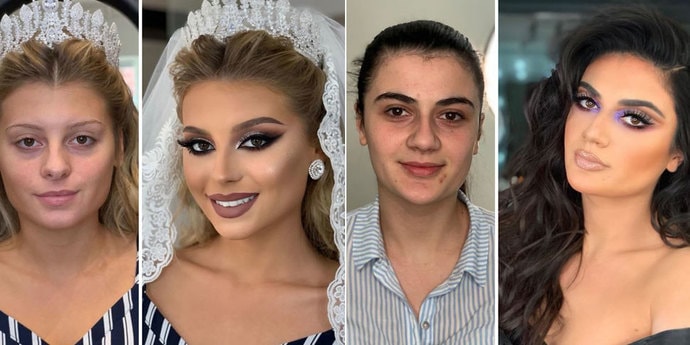 Макияж, начес и «фотошоп». На фото показали невест до и после работы визажиста (23 фото)