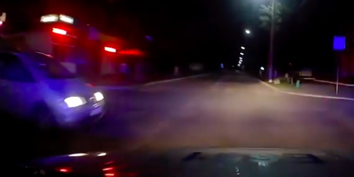 Авария с участием милицейской машины в Осиповичах попала на видео (видео)