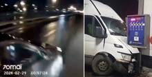Водитель Toyota выбил микроавтобус с МКАД, а сам скрылся. ГАИ ищет очевидцев (видео, обновлено)