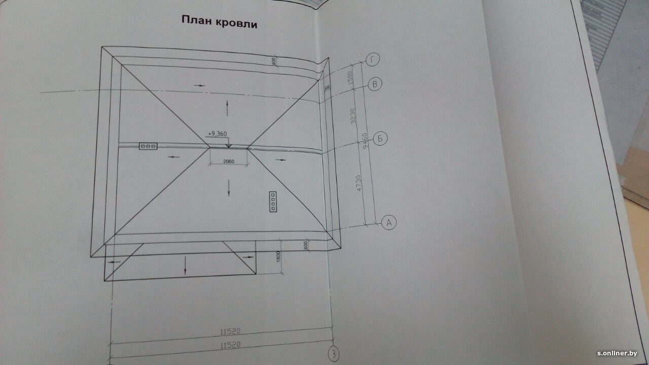 План кровли вид сверху